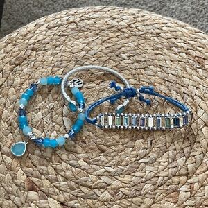 Chic Blue and Silver Women's Bracelet Set(3)